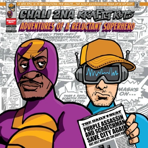 Chali 2NA &amp; Krafty Kuts - Adventures Of A Reluctant Superhero cover okładka.webp
